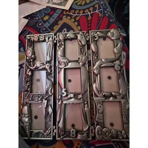 Vintage Pewter Picture Frame designed Featuring numbered Slots For Photos N...